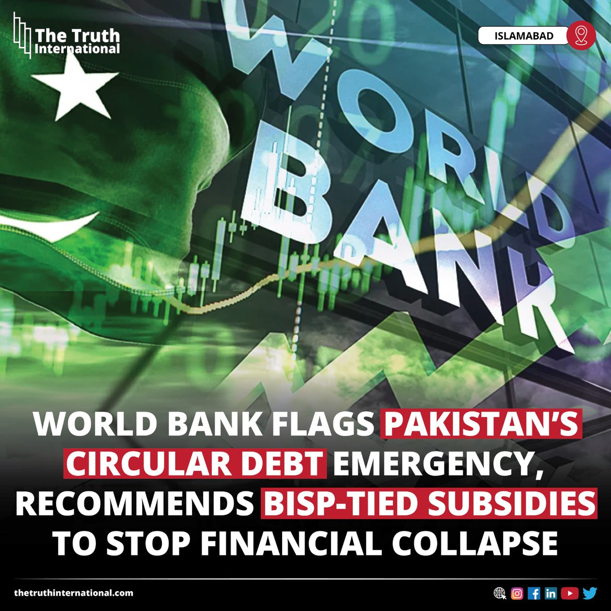 ttimagazine's tweet image. World Bank Flags Pakistan’s Circular Debt Emergency, Recommends BISP-Tied Subsidies to Stop Financial Collapse

For More Details:
thetruthinternational.com/world-bank-fla…

#WorldBank #Flags #Pakistan #CircularDebt #Emergency #Recommends #BISPTied #Subsidies #Stop #Financial #Collapse #Economy
