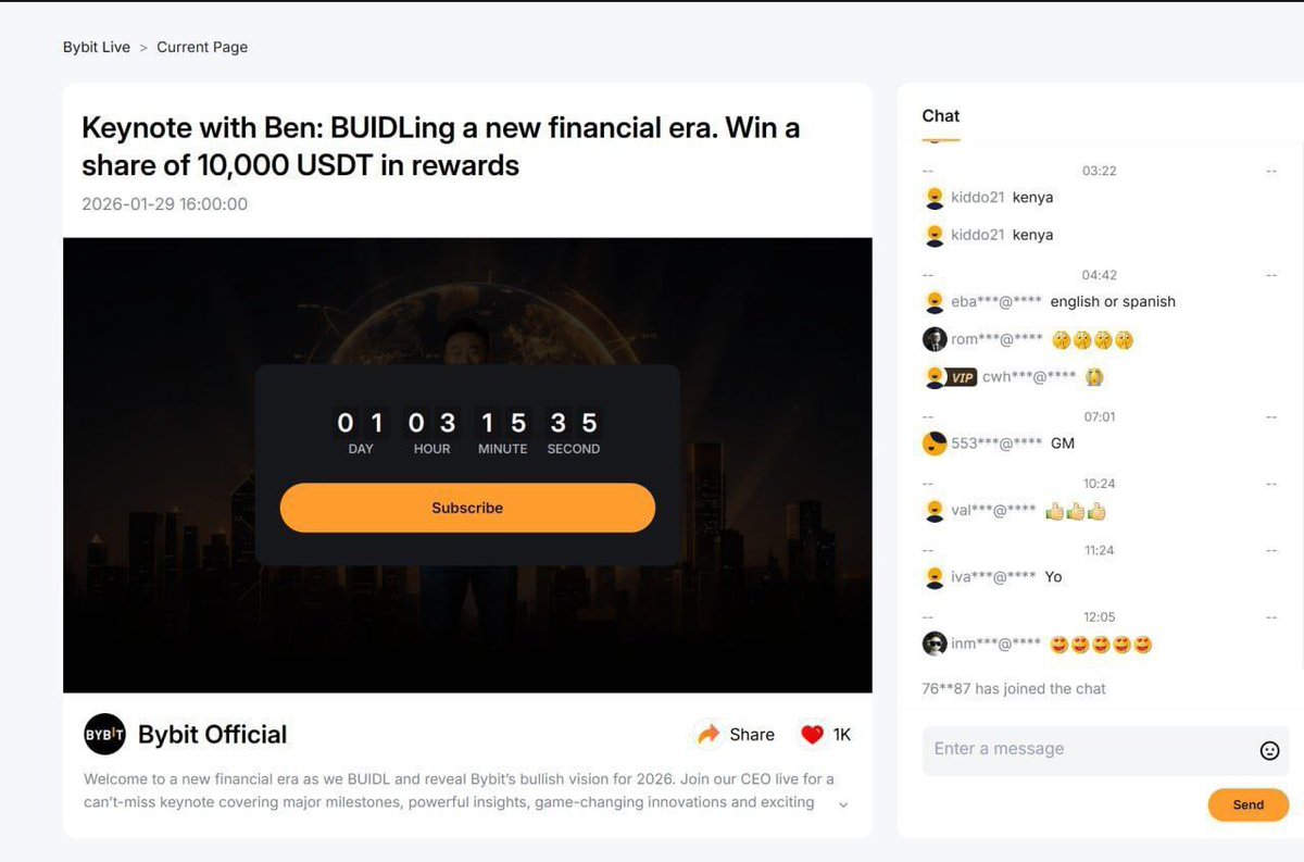 ⚡️ BYBIT Live Stream Reveal! ⚡️ 📅 29th, 4 PM BYBIT CEO @benbybit is going  LIVE to unveil the future of the crypto market! 🌍 BYBIT is not just a  platform —