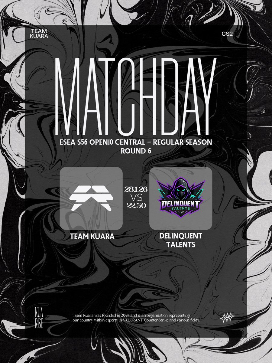 Back in action tonight. 👊 

Facing Delinquent Talents at 22:30. 

Eyes on the victory. 👀 #KUARISE ⚡️