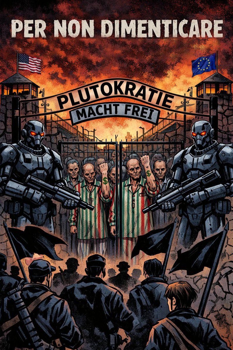 ⚰️PLUTOKRATIE MACHT FREI

In the #West, Memory has become a license to forget the present.

Yesterday’s crimes are remembered to legitimize today’s complicities.

This is not remembrance. It’s clearance.

#Multipolarworld #Dugin #WWIII #NeverAgain #Italia #Meloni #Segre #Gaza