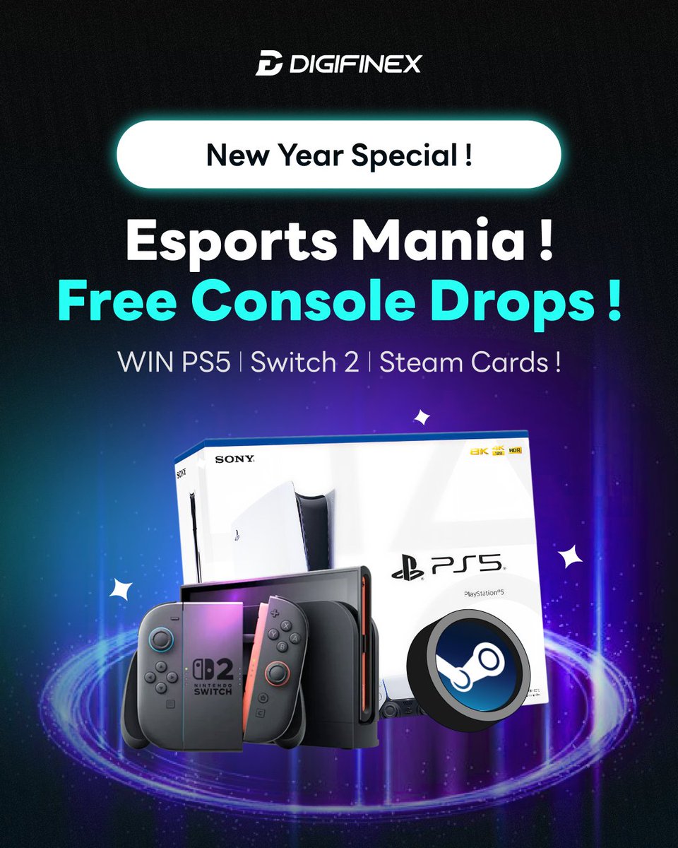 New year. New bags. New luck. 🎁 Mystery Box drops: #Switch2, #PS5, #Steam  cards, hot tokens 🧑‍🤝‍🧑 More friends = bigger rewards 👉 Open yours now:  https://t.co/YYpyyi8VsX #DigiFinex #MysteryBox #Crypto