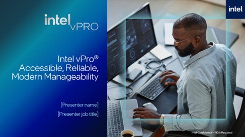 simonshipley's tweet photo. Introducing Intel vPro Fleet Services—the fully hosted SaaS solution with only six steps to activation and no server required. Help customers say goodbye to costly downtime and complex maintenance. Access now. #IAmIntel https://t.co/mgJTRa2T0o https://t.co/sQZSE5qvSA