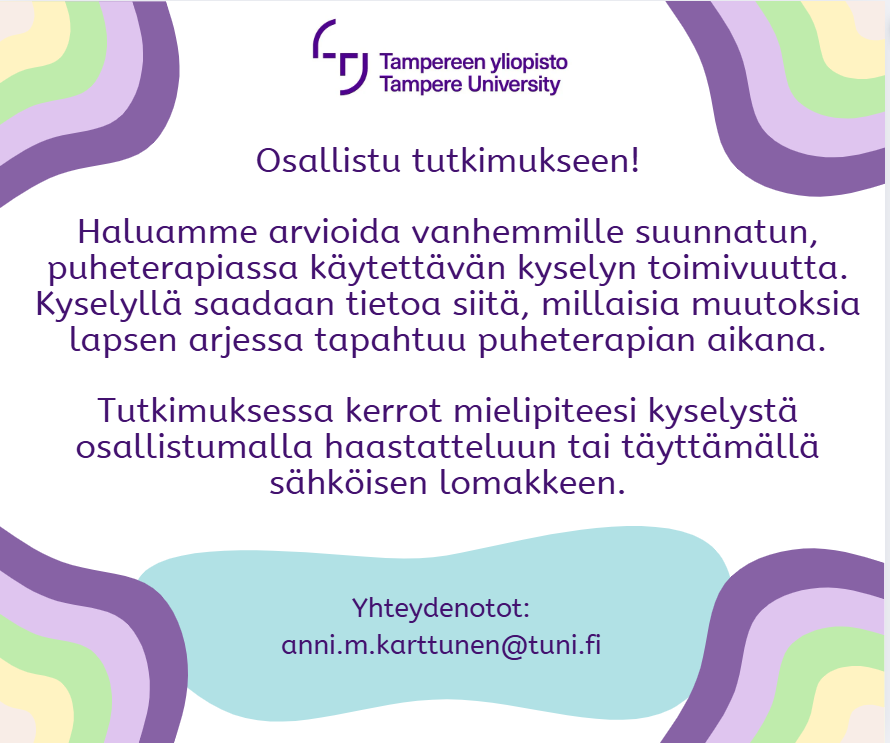 sli_ry's tweet photo. Kielipolku välittää tutkimuskutsun. Tutkimukseen kutsutaan alle 6-vuotiaiden vanhempia, joiden lapsella on puheen tai kielen vaikeuksia. Tutkimuksessa ei kerätä tietoa lapsestasi, ainoastaan sinun näkemyksistäsi FOCUS-mittarista. Lisätietoa: https://t.co/pCdj1pWGfT https://t.co/P1ZE4ZENgT