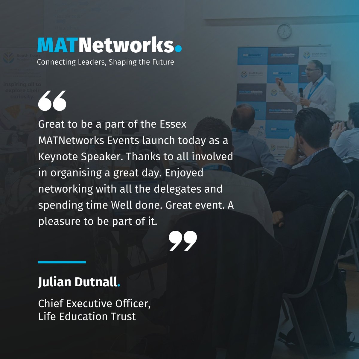 MATNetworks's tweet image. Love revisiting feedback from past #MATNetworks events — a great reminder of the value these days bring to Trust leaders and partners.

Thank you Julian Dutnall, CEO of Life Education Trust. Looking forward to MATNetworks South East on 5 Feb.

🎟️ zurl.co/3rNQZ