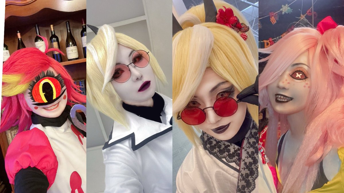 【cosplay / hzbn】
⚠️和装アレンジ

今日はこれからhzbnの集いなのでhzbnキャラまとめてみた〜！！👁️🦢💛🍒💣
今年はあと🍒💣衣装通常、VELちゃんをねじ込みたい！し、HHになっちゃうけどフィズ🐸もやりたい…！
直近ニフ👁️の予定なのでウィッグと針を手直ししなきゃだ！

オデット💇‍♀️<a href="/Ogaoga_1121/">おがぉが*@オーダー🚫3中まで</a>