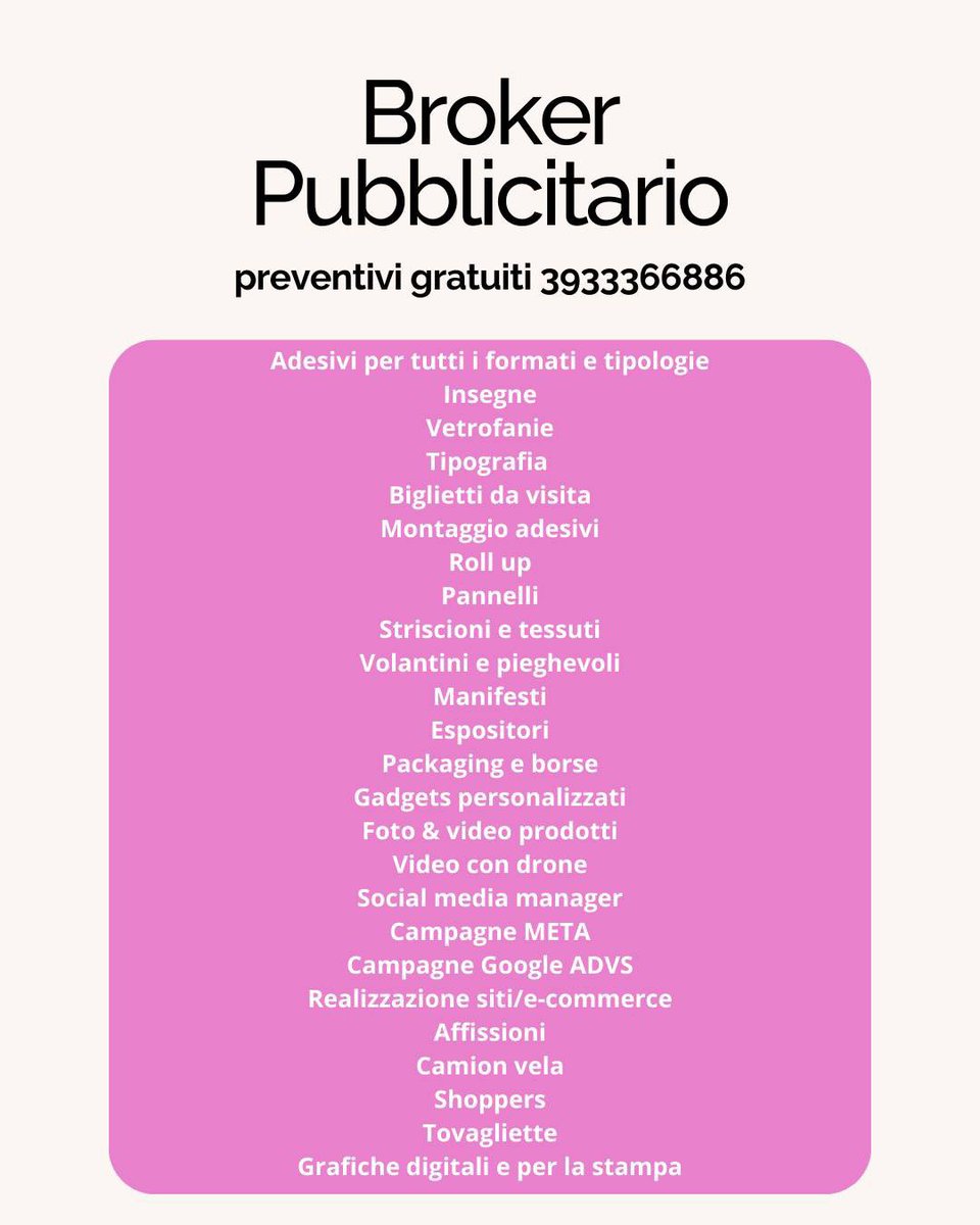 BROKER PUBBLICITARIOIl broker pubblicitario è quel professionista che si occupa di marketing pubblicitario per un’azienda o un professionista. Al giorno d’oggi può essere parte integrante di un team aziendale legato al marketing oppure essere un consulente esterno a cui affidarsi