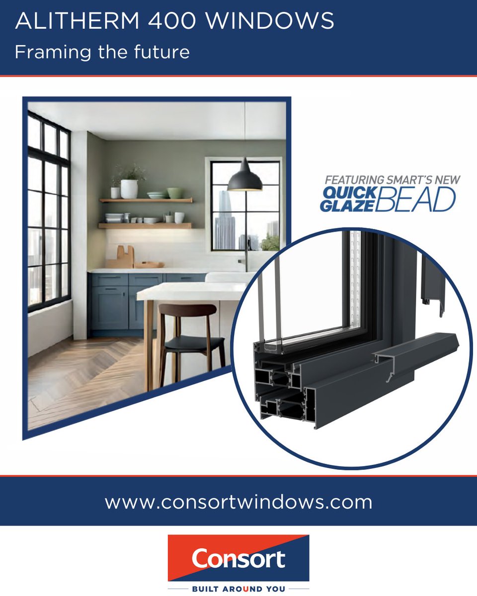 The first system in the UK to feature Smart’s Quick-Glaze Beading, Alitherm 400 has been developed with ease of installation in mind – saving time on site  without compromising on quality

Fully compliant with Part L of the Building Regulations lnkd.in/eTrmmSTs

#aluminium