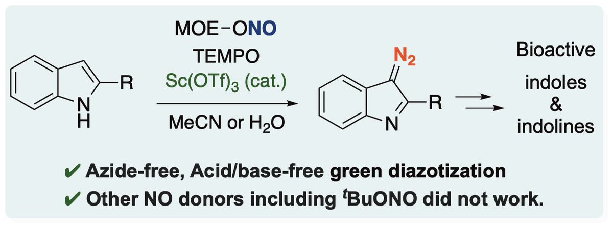 bustrip11's tweet image. "亜硝酸2-メトキシエチルによる直截的ジアゾ化"の論文がついに出ました！　

アジドフリーな直截的ジアゾ化の数少ない例であり、反応条件も単純ながら想像し難いものかと思います。

「この条件で行くの？」という新鮮な驚きを得られたのは、貴重な経験でした

nature.com/articles/s4200…