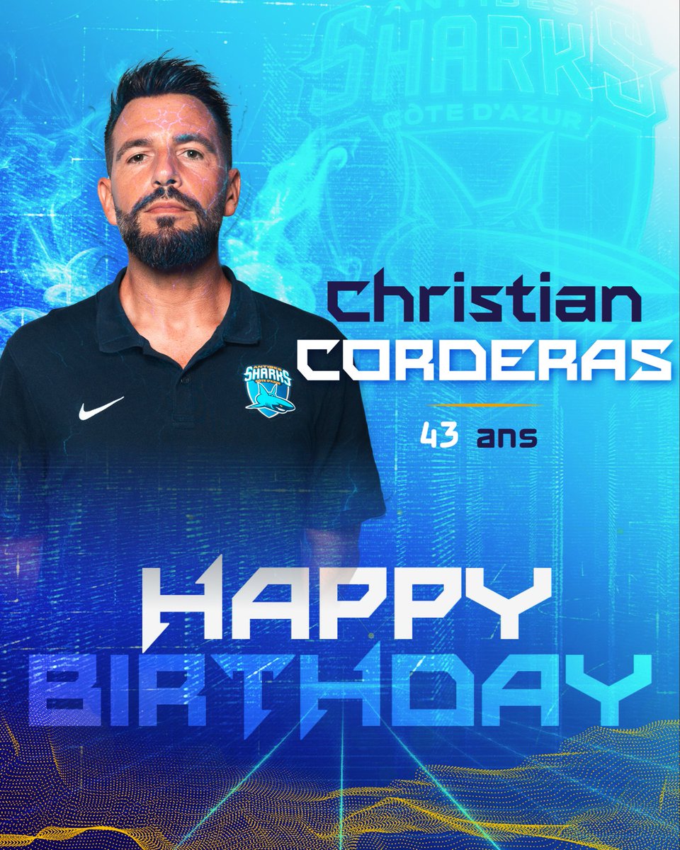 AntibesSharks's tweet photo. 🎉 Bon anniversaire @ChrisCorderas 🥳
🎂 Le Responsable de notre Centre de Formation et Coach de nos Espoirs fête ses 43 ans aujourd’hui 🦈
🔵 Happy Birthday Chris ⚪️
#GoSharks #TechForBasketball https://t.co/gkv3bpMP4R