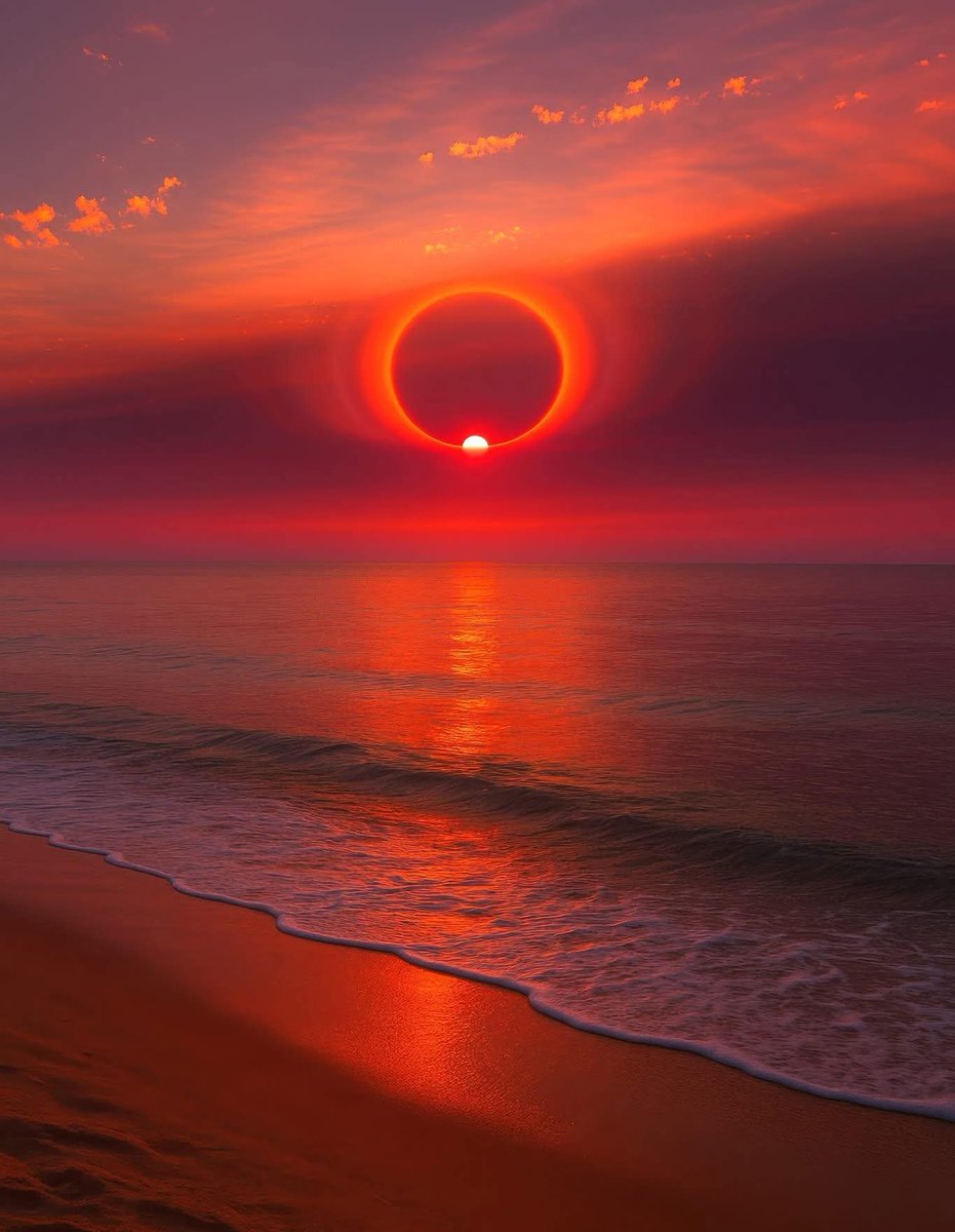 Extremely rare!

Solar halo spotted during sunset over California!