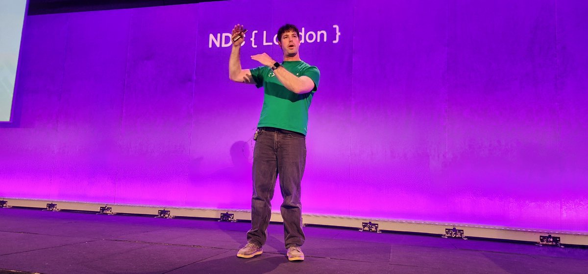 quorralyne's tweet photo. Watching the great @damovisa  give the opening keynote at #NDCLondon on the dangers of mostly working software. https://t.co/tIPklei29E