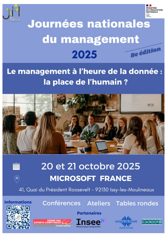 #JournéeNationalesDuManagement 8e édition
📣Le management à l'heure de la donnée : la place de l'humain ? 
👉Tous les actes de ces 2 journées pour comprendre la complexité de la donnée  digipad.app/p/1136550/f7ad…
#ecogestion #data