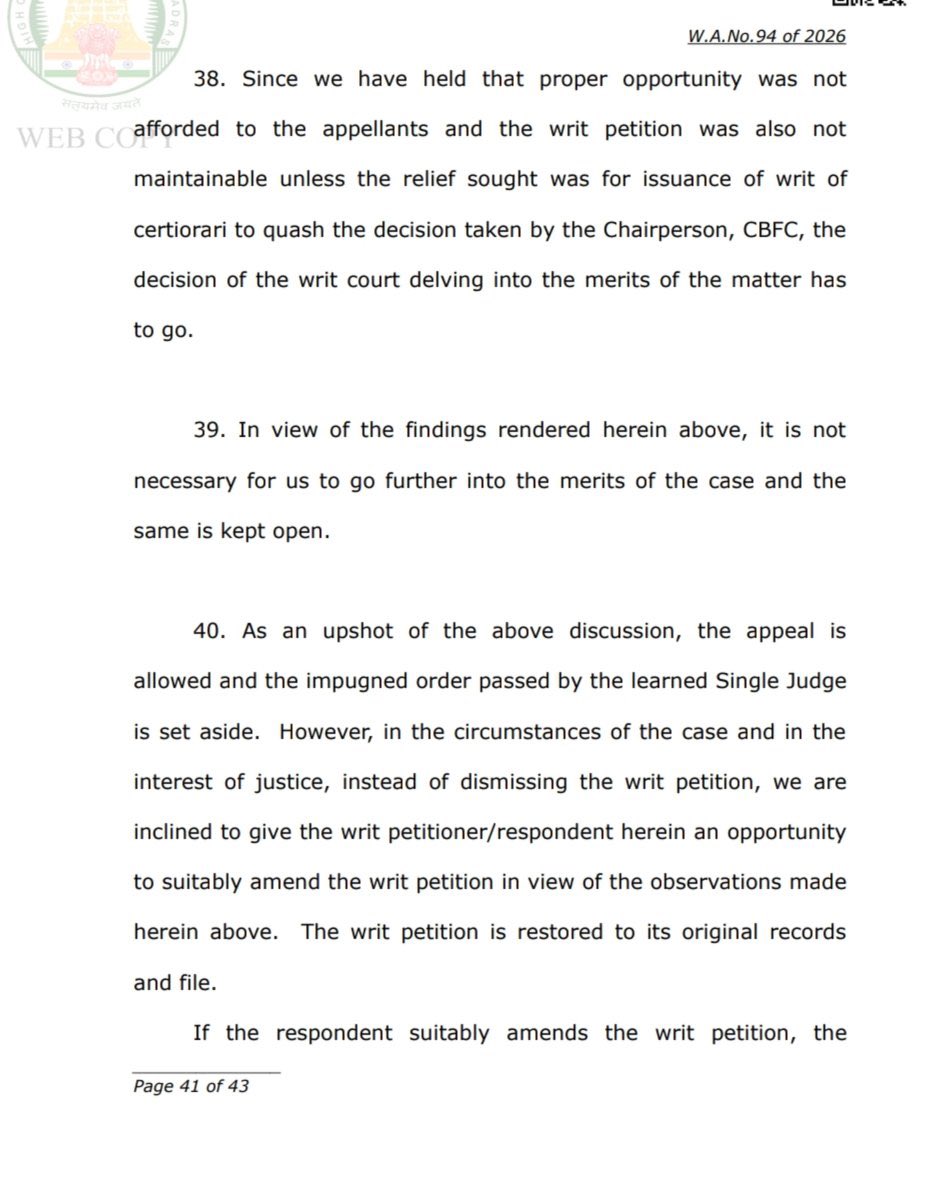 JanaNayaganOfI's tweet photo. Madras High Court has uploaded its order in the #JanaNayagan censorship case. @actorvijay
@KvnProductions

https://t.co/Bzp5oPihVb