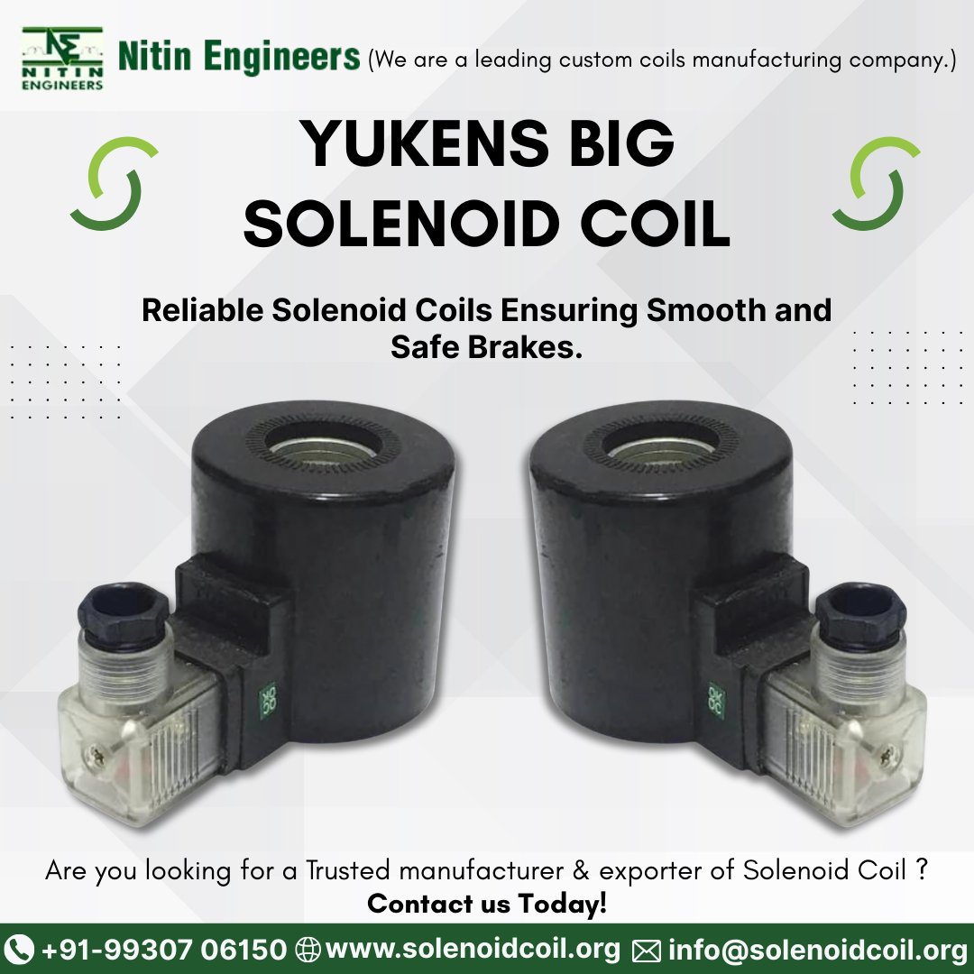 EngineersNitin's tweet photo. 🔹 YUKENS Big Solenoid Coil by Nitin Engineers
Built for smooth &amp; safe brake operation with reliable performance in hydraulic systems.
Trusted custom solenoid coil manufacturer &amp; exporter.📞 +91-99307-06150 | 🌐 https://t.co/cO16UERz8v#SolenoidCoil #YUKENS #NitinEngineers https://t.co/qu6E1CCtuz