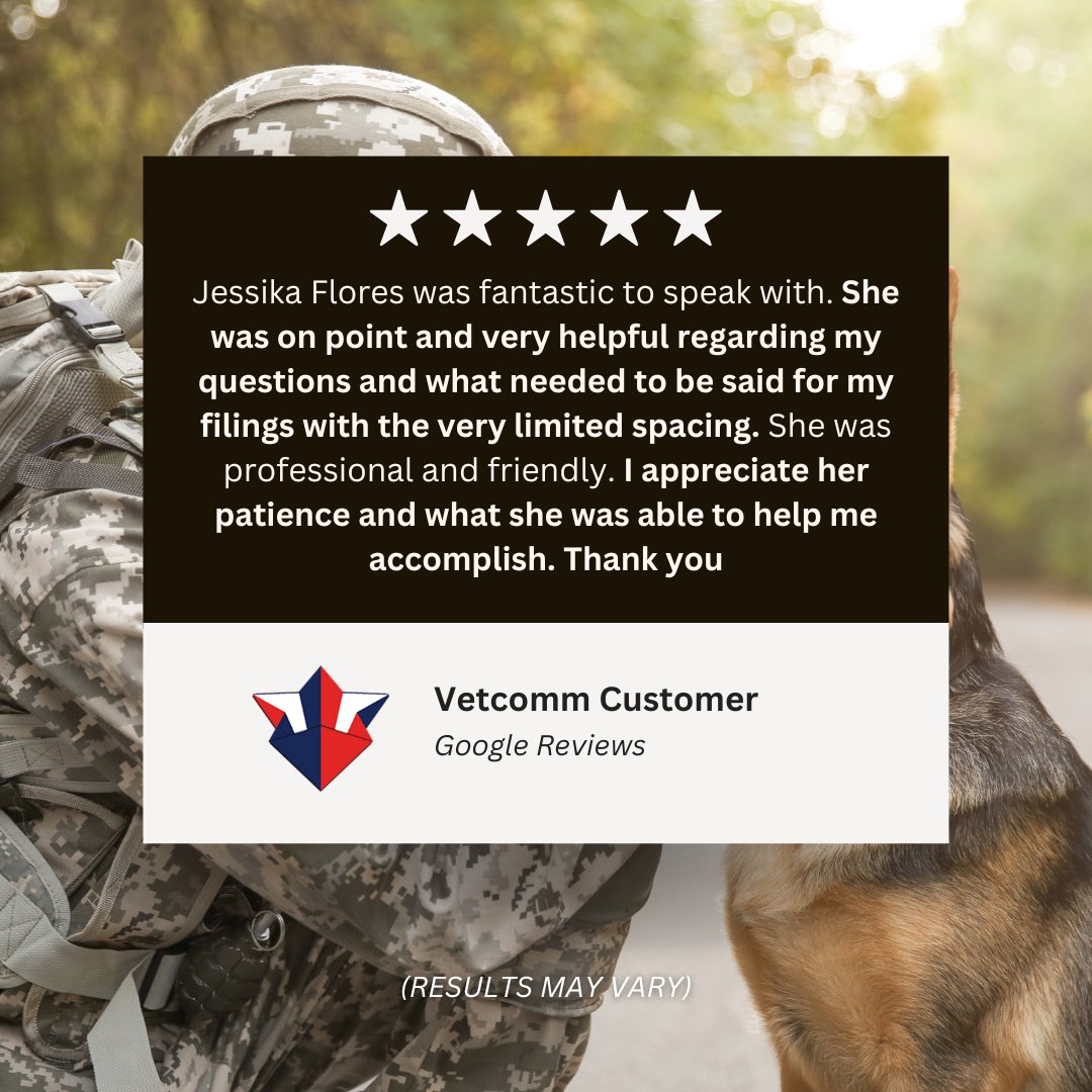 VetCommUS's tweet image. Check out this great review from one of our valued clients! We at VetComm strive to make every experience a great one! 
 #VeteranSupport #ClientReview #VetComm #CustomerExperience #FiveStarReview