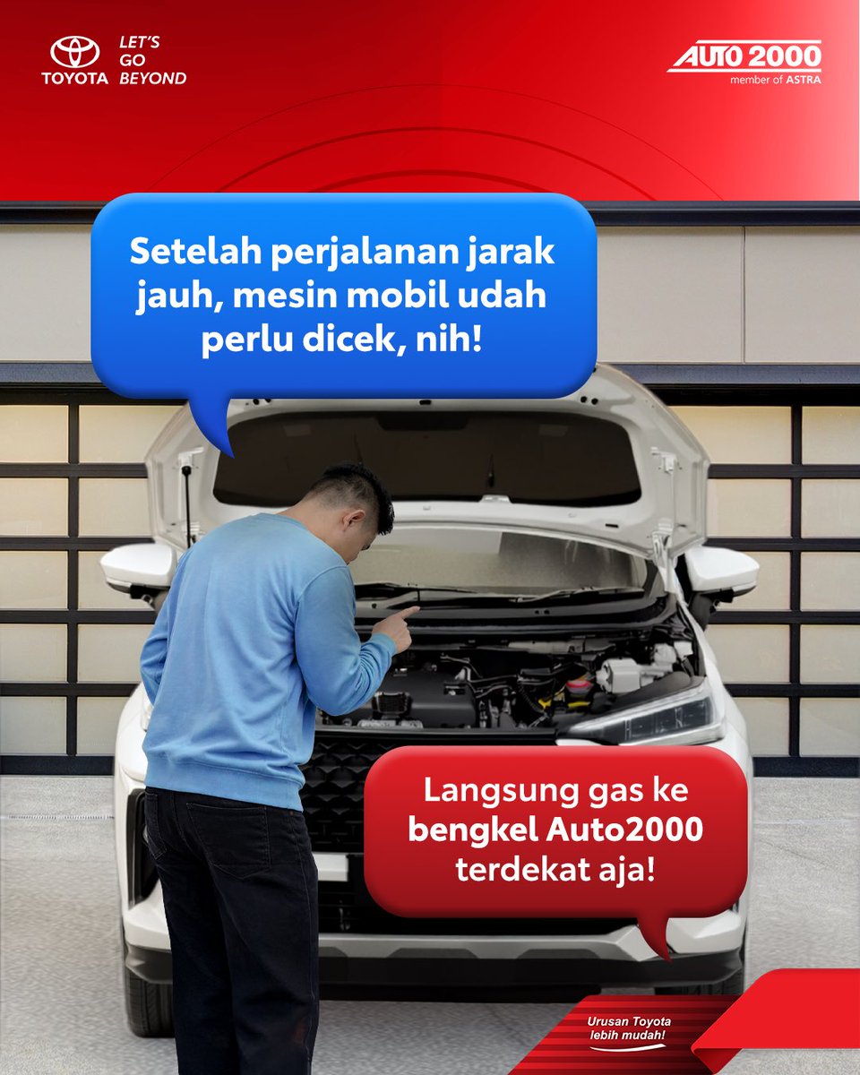 AUTO2000ID_'s tweet photo. Isi pikiran boleh ke mana-mana, tapi kalau urusan mobil, Auto2000 tetap jadi jawabannya! Yuk, tag pasangan AutoFamily buat cek kondisi mobil di Auto2000!
Kalo udah cek kondisi mobilnya habis liburan, selamat kembali beraktivitas, ya! ๐
#AUTO2000 #AUTO2000ID #AUTOGASPOOOL https://t.co/6Ac26hvCwP