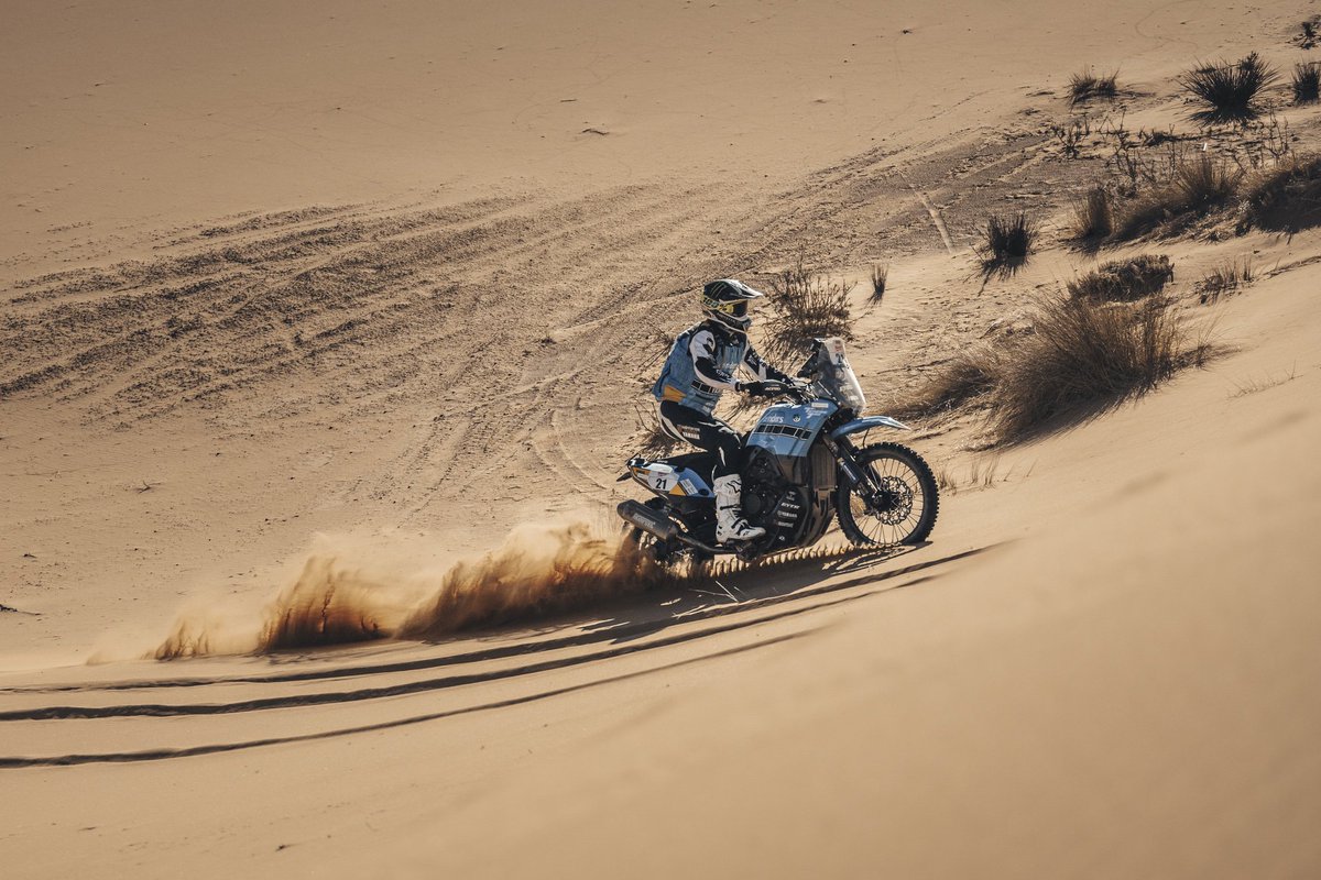 yamaharacingcom's tweet image. Alessandro Botturi stormed to the Stage 2 victory as the Africa Eco Race finally got underway after extreme weather had led to the cancellation of the first day 🥇

His teammate Gautier Paulin got his first taste of #AER action on a motorbike, and finished in an impressive P6 as