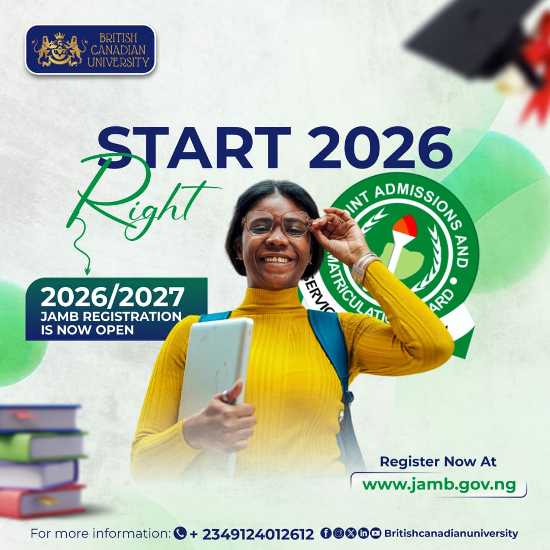 bcu_ng's tweet photo. The journey begins here!

The 2026/2027 JAMB registration is officially open.
This is your chance to take the first step toward your future. 
Register early, stay informed, and choose wisely.

We wish you success every step of the way. Good luck!

#JAMB2026 #register 
@JAMBHQ https://t.co/OTlSBysNOv