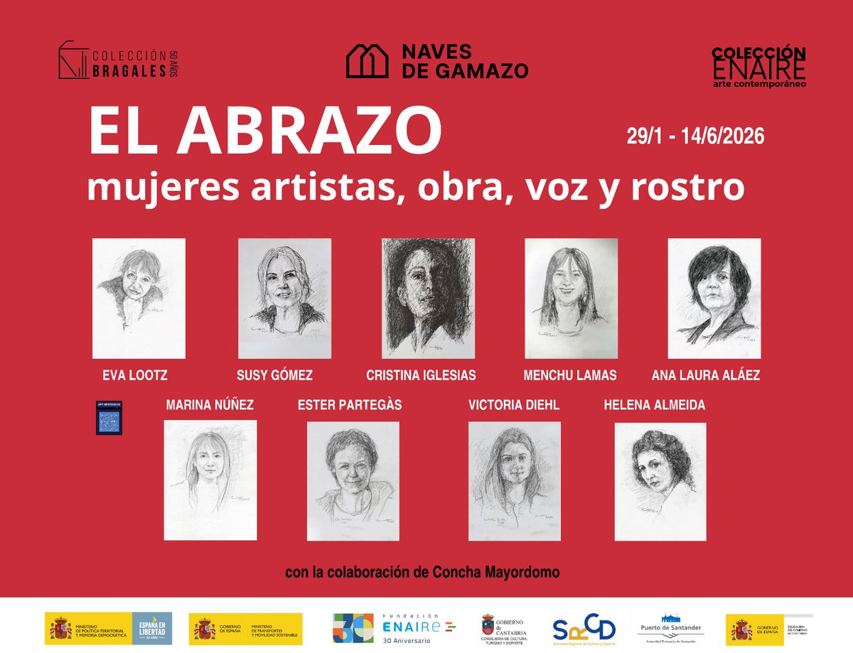 CyM_tw's tweet photo. #Exposición| El abrazo. Mujeres artistas, obra, voz y rostro.
📆29 Ene 2026 — 14 Jun 2026
📍Naves de Gamazo, Santander
Con la participación en los retratos de nuestra socia de #CyM,  Concha Mayordomo (@conchamayordomo)

https://t.co/kwjD8Q2eCy https://t.co/RolnH2fCgl