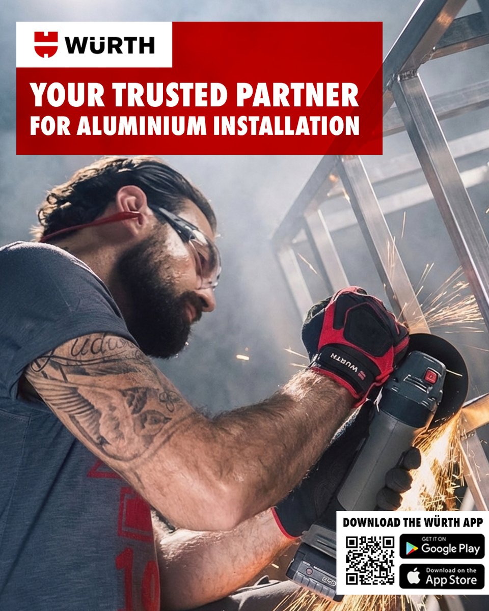 Würth offers high-quality, reliable products engineered to support aluminium installation work at every stage

Explore Now: wurth.ae/uae/aluminium_…

#Würth #Würthproducts #Products #Quality #WürthGulf #BuiltforProfessionals #App #MobileApp #WürthApp #AluminiumInstallation