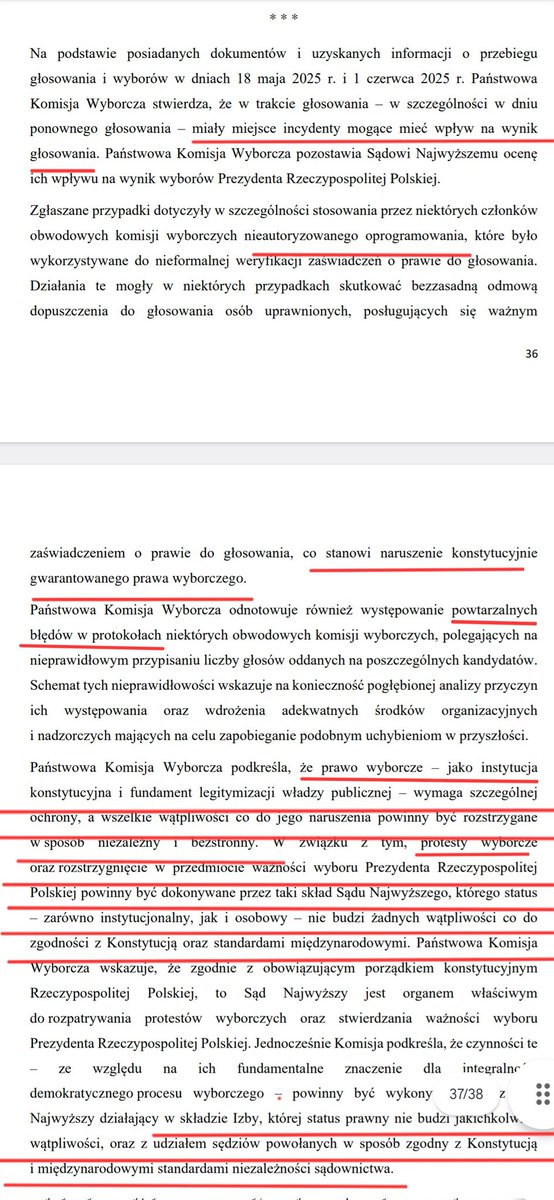 Do dziś dnia jak widzę to sprawozdanie <a href="/PanstwKomWyb/">Państwowa Komisja Wyborcza</a> to się zastanawiam jakim cudem <a href="/NawrockiKn/">Karol Nawrocki</a> został zatwierdzony na <a href="/prezydentpl/">Kancelaria Prezydenta RP</a> przez <a href="/szymon_holownia/">Szymon Hołownia</a> 
Wszystko, co tu jest napisane, przeczy legalności tego wyboru.

Skręcili nam wybory.