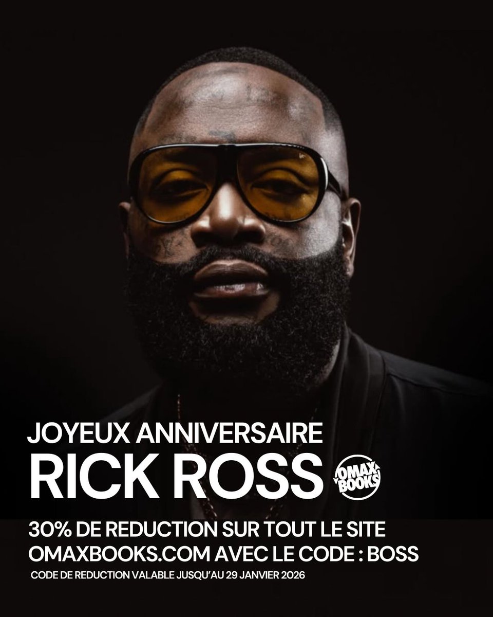 🎂 Joyeux anniversaire à <a href="/RickRoss/">Yung Rénzél 👑</a>, le Biggest Boss.
🎁 –30 % sur tout OmaxBooks (dont Quel jour parfait pour devenir un boss)
🕒 Aujourd’hui seulement
👉 Code : "BOSS"