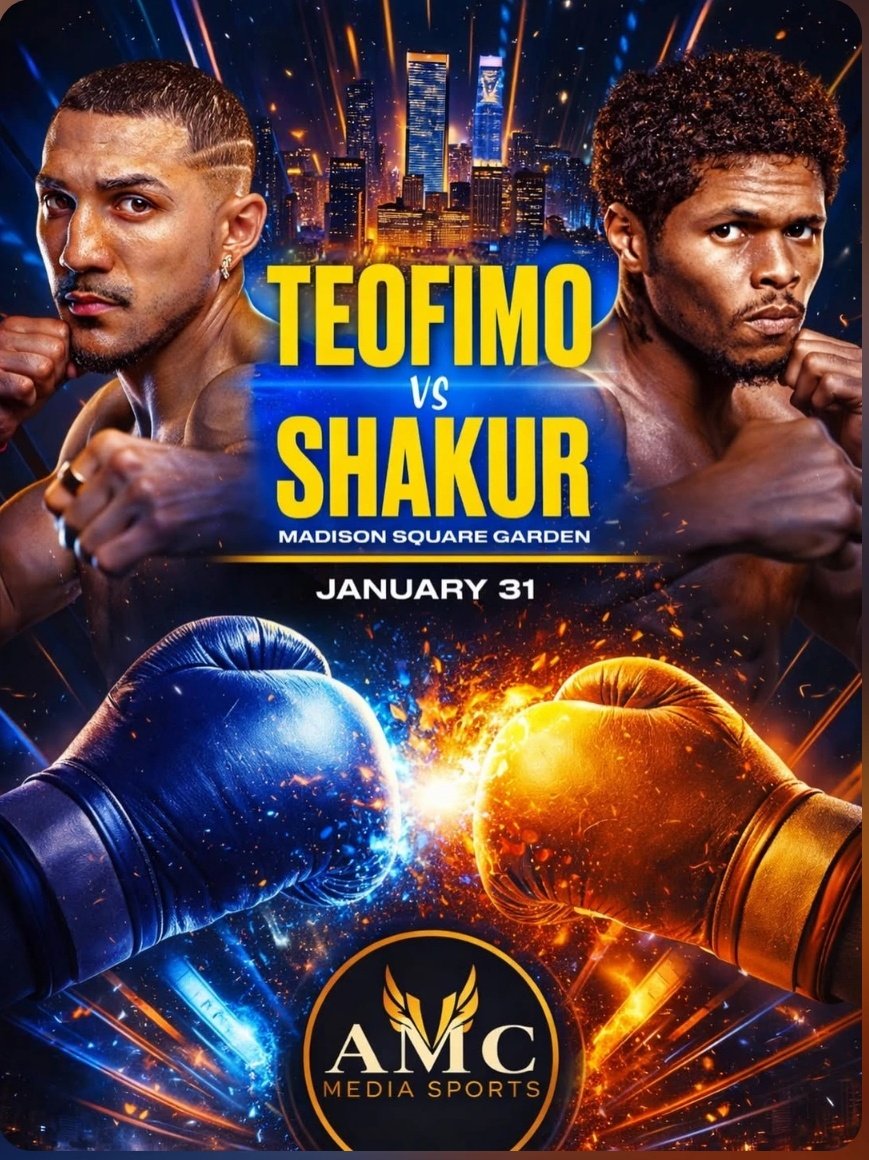 🥊 JAN 31 — MSG IT GOES DOWN!
#TeofimovsShakur 🚨
Power vs Precision. Title on the line. Epic showdown.
Predict: 👇🏿🔥 
Who do you have? Choose in the comment section. 
#Teofimo #Shakur 

#Boxing #DAZN #FightNight #Championship #teofimoshakur #MSG #BoxingFans