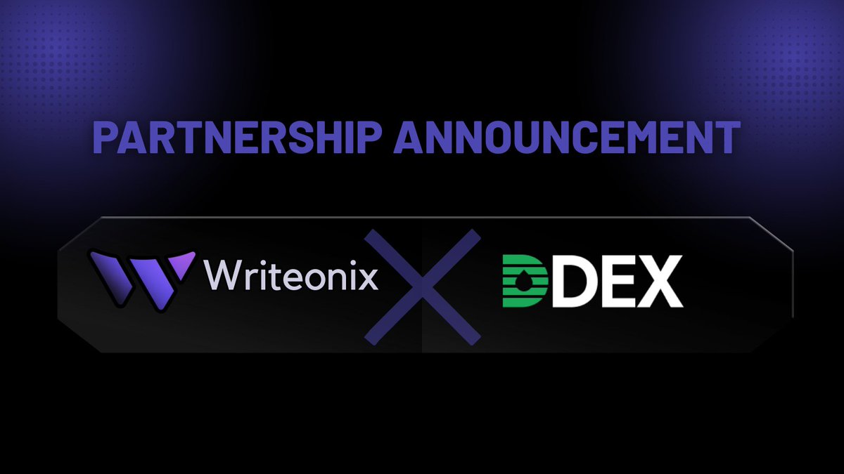 Writeonix's tweet photo. 🤝 Writeonix × DDEX Partnership Announcement

We’re excited to announce our partnership with @DDEX__Official — a next-generation, AI-powered multi-chain perpetual trading protocol redefining decentralized markets.

Together, Writeonix and DDEX will explore new ways to enhance intelligence, accessibility, and user experience across decentralized trading and governance.

More to come. 🚀

#Writeonix #DDEX #Partnership #DeFi #Web3 #AI #Trading