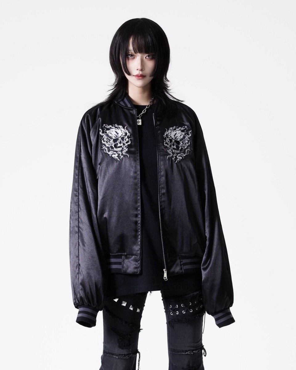 REFLEM】 1月29日(木) 発売 NEW ARRIVAL スカル刺繍スカジャン バック