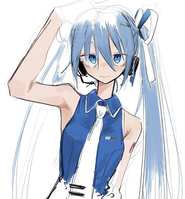 なんか描きかけのポカリミク発掘したから見してあげる。 