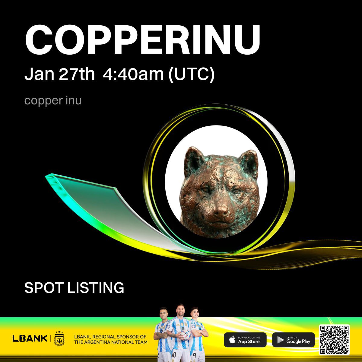 BellaCrypt_'s tweet photo. Jan 27 Listings Live on LBank!

$CLAWD1 &amp; $COPPERINU hit LBank Spot markets.

Are you ready to trade early with LBank? 🚀

#LBankExchange #SpotTrading #LBankAngel https://t.co/9QcsyM5NOf