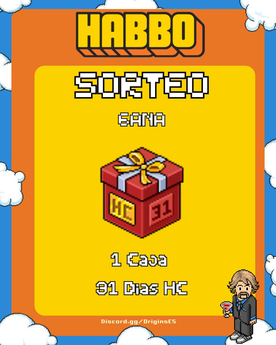¿Quieres conseguir 1 Caja HC de 31 días en Habbo España?
¡Esta es tu oportunidad!

¿Qué tienes que hacer?
➡️ Sígueme
♥️ Like
🔁 Retweet
🫂 Etiqueta a dos amigos

Para la gente de Habbo: hace un tiempo gané una de estas y la vuelvo a sortear para que alguien le dé uso 

¡Suerte a