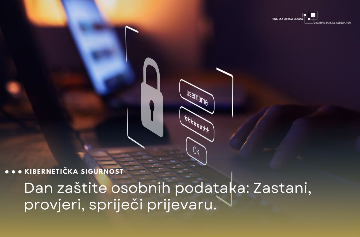 Danas obilježavamo Dan zaštite osobnih podataka kao podsjetnik koliko su naši podaci vrijedni i koliko je važno kome ih dajemo.

Kampanjom #BudimoRealni podsjećamo: zastani, provjeri i ne dijeli podatke olako.

Više savjeta 👉 budimorealni.hr

#KibernetičkaSigurnost #HUB