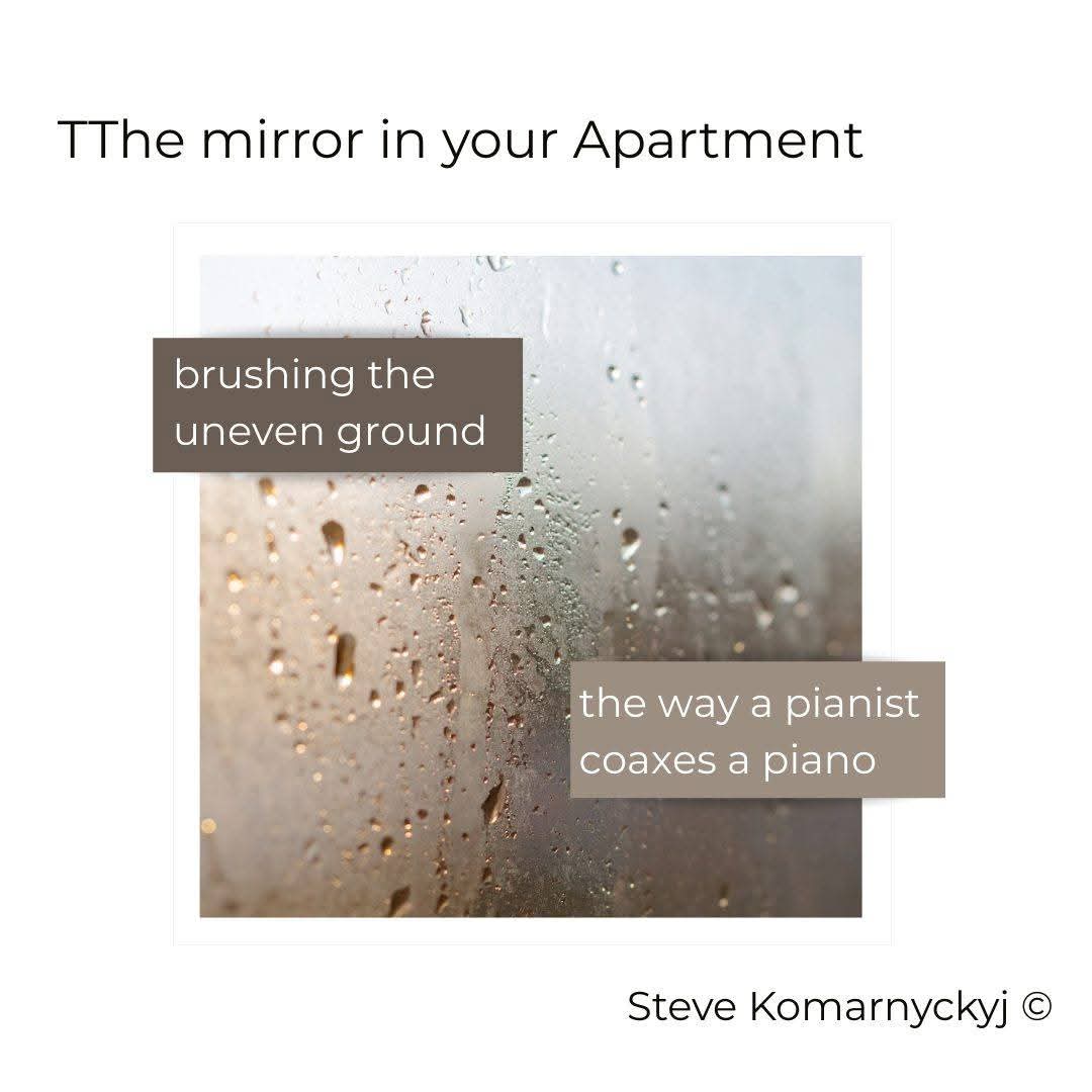 InkSweatTears's tweet photo. Steve Komarnyckyj's 'TThe mirror in your Apartment' is a solemn account of personal grief, creating sound from the absence our loved ones leave. @komarnyckyj
Read it here: https://t.co/b0RxZ82WeN
#InkSweatAndTears #FeaturedPoems https://t.co/TMSLPIkMwO