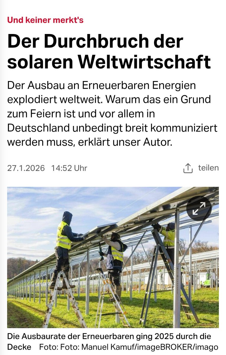 Merz-CDU, AfD, Springerpresse, Nius und andere Sprechpuppen der Verbrenner-Lobby wollen nicht(!),  dass die Bürger das erfahren.👇

taz.de/Und-keiner-mer…