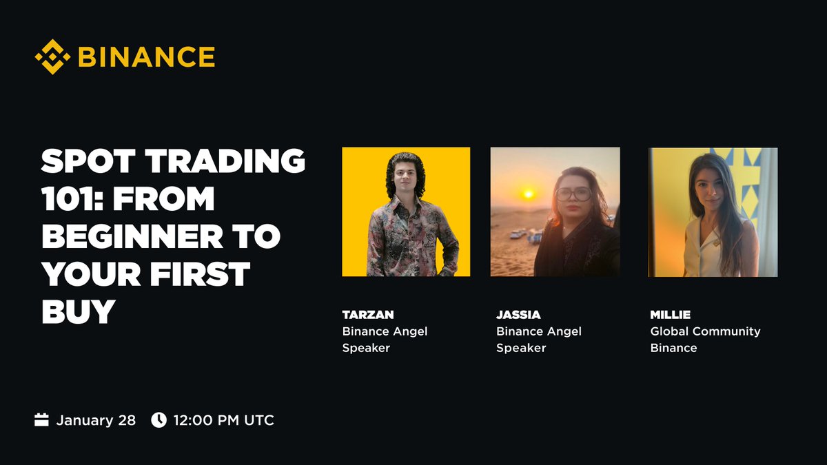 Join Us for an AMA | Spot Trading 101: From Beginner to Your First Buy on Binance  

🗓 Date: January 28th, 2025 
🕘 Time: 12 PM UTC

Join us: app.binance.com/uni-qr/cspa/35…