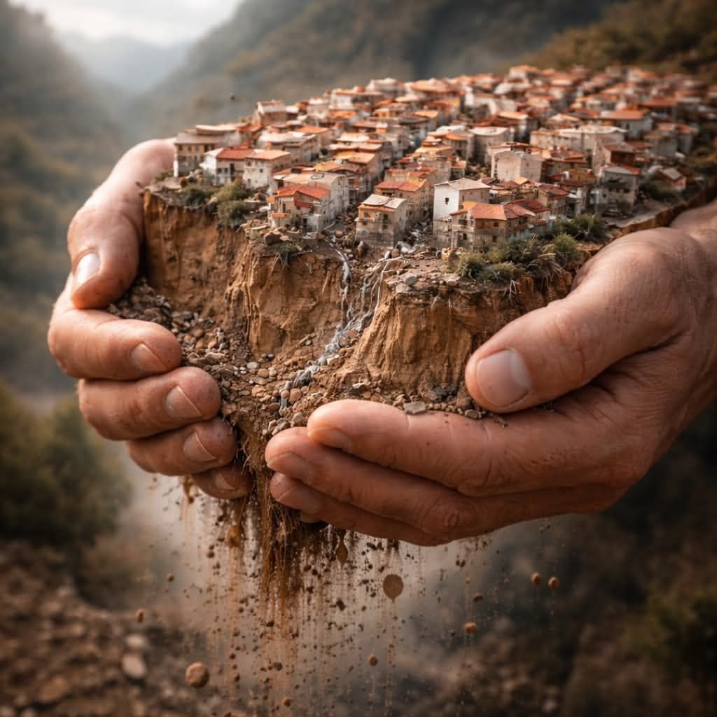 #Niscemi oggi non è solo
un luogo.
È una ferita aperta.💔🙏
È una terra che scivola, ma soprattutto una comunità che trema.
Case che non sono solo muri, ma ricordi.
Strade che non sono asfalto, ma vite intrecciate da generazioni.
Quando la terra cede, non crolla solo il suolo.