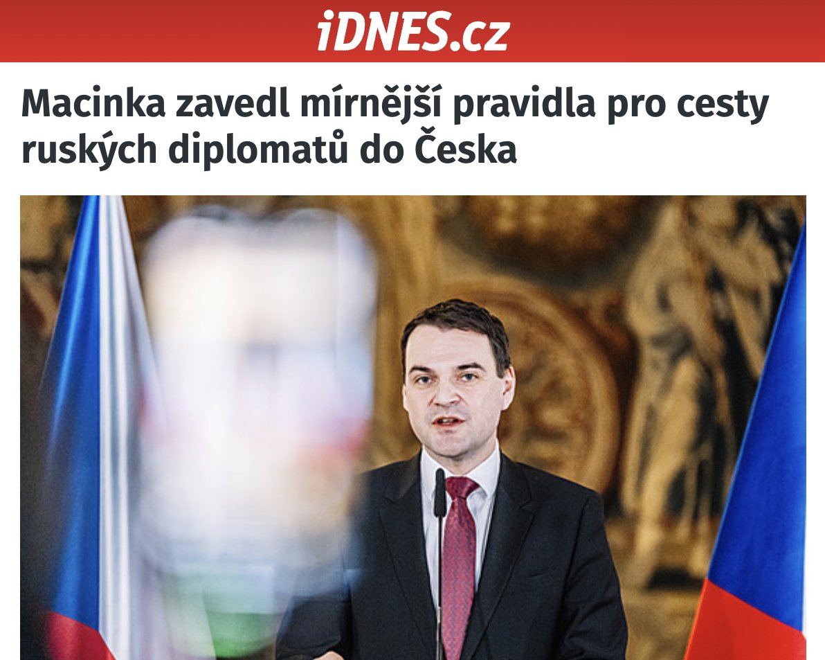Ministr zahraničí Petr Macinka mohl rovnou vydat tiskovou zprávu: „Vítejte v Česku, milí ruští d̶i̶p̶l̶o̶m̶a̶t̶i agenti.“

Naše vláda i já osobně jsme patřili k těm, kdo tlačili EU k tvrdému postupu včetně zákazu vydávání turistických víz Rusům a omezení pohybu ruských diplomatů