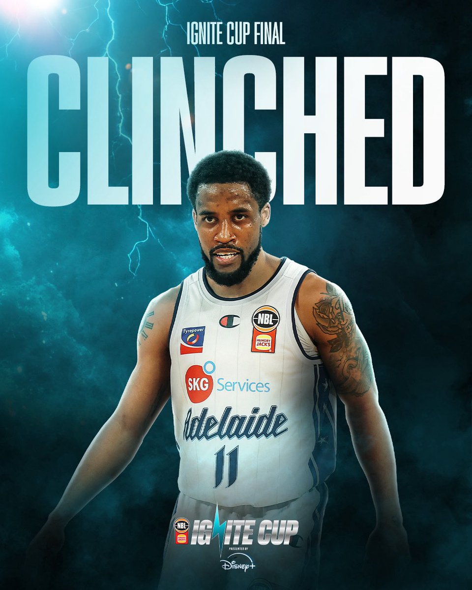 IGNITED ⚡

Adelaide has clinched a spot in the Ignite Cup Final following a big win over Brisbane 💪

The 36ers will face either the Breakers or Wildcats on February 22 on the Gold Coast, with $400,000 on the line 💰

Get your tickets 👉 bit.ly/3LdvK5q
