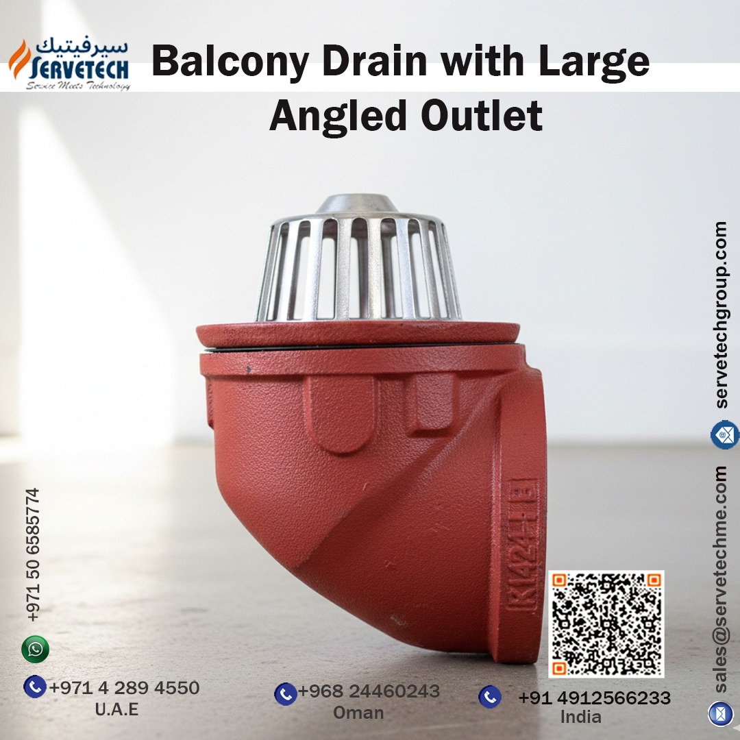 Servetech_'s tweet photo. 🌧️ Balcony Drain w/ Large Angled Outlet 
Compact lacquered cast-iron drain with adjustable nickel-bronze dome strainer, membrane clamp ring and threaded angled side outlet for neat routing and easy maintenance. 🔧💧
#BalconyDrain #RoofDrain #Drainage #Servetech https://t.co/s8ghAGkllZ