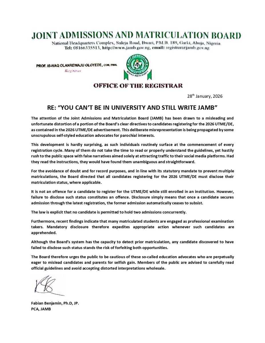 JAMB tweet media