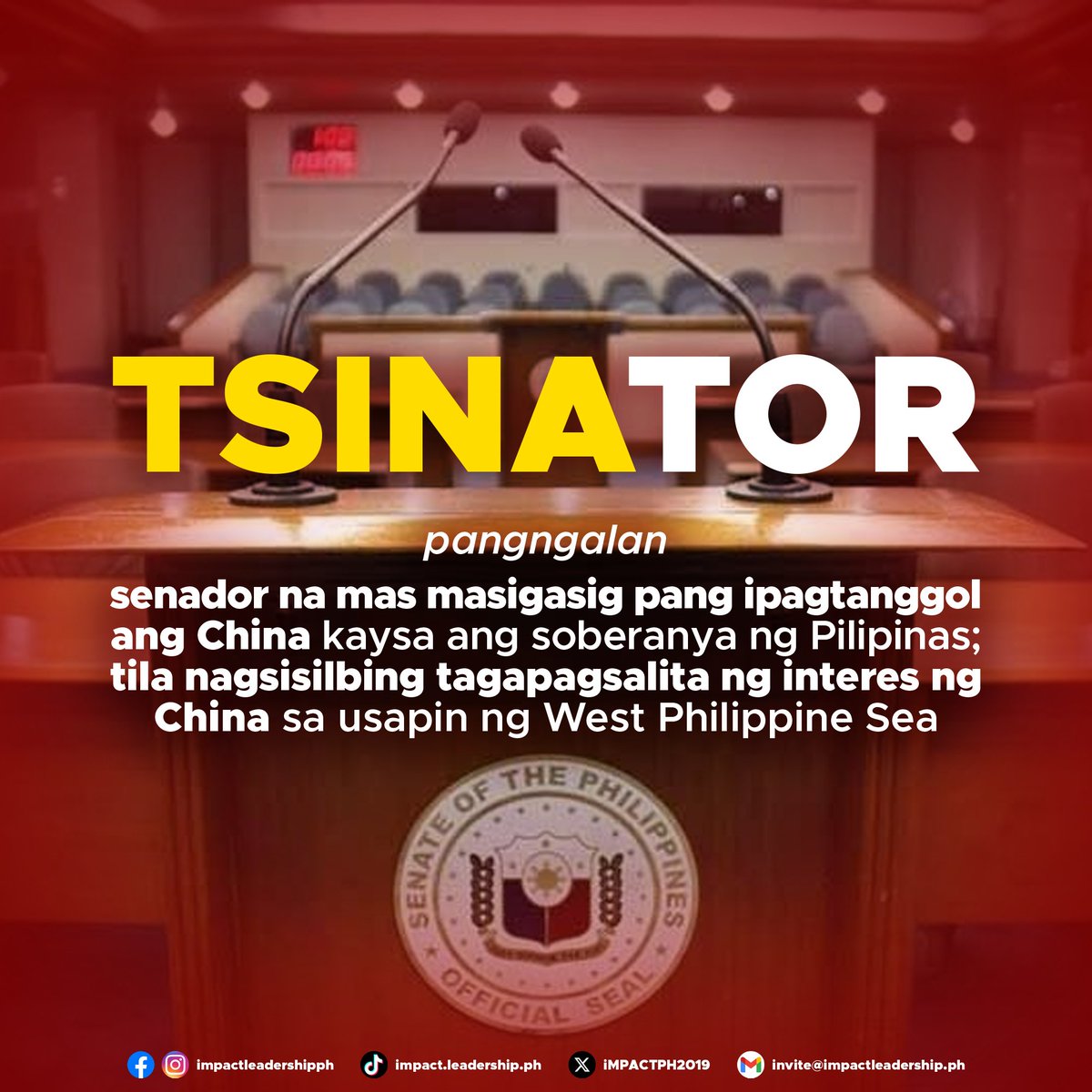 TSINATOR 🇨🇳

𝘱𝘢𝘯𝘨𝘯𝘨𝘢𝘭𝘢𝘯 - 𝘀𝗲𝗻𝗮𝗱𝗼𝗿 𝗻𝗮 𝗺𝗮𝘀 𝗺𝗮𝘀𝗶𝗴𝗮𝘀𝗶𝗴 𝗽𝗮𝗻𝗴 𝗶𝗽𝗮𝗴𝘁𝗮𝗻𝗴𝗴𝗼𝗹 𝗮𝗻𝗴 𝗖𝗵𝗶𝗻𝗮 kaysa ang soberanya ng Pilipinas; 𝘁𝗶𝗹𝗮 𝗻𝗮𝗴𝘀𝗶𝘀𝗶𝗹𝗯𝗶𝗻𝗴 𝘁𝗮𝗴𝗮𝗽𝗮𝗴𝘀𝗮𝗹𝗶𝘁𝗮 𝗻𝗴 𝗶𝗻𝘁𝗲𝗿𝗲𝘀 𝗻𝗴 𝗖𝗵𝗶𝗻𝗮 sa usapin WPS