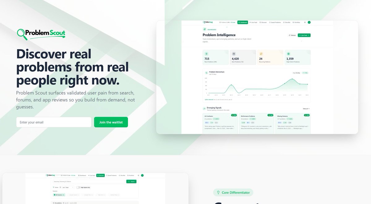 Joey_NoCode's tweet image. I built Problem Scout because I was tired of guessing what to build next

Spent weeks on "genius ideas" nobody wanted

So I made a tool that scrapes Reddit, forums, app stores for actual problems people complain about

Used it myself for a few weeks

Found real pain points, not…
