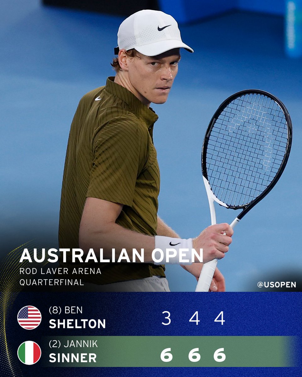 usopen's tweet photo. It's semifinal time for Jannik Sinner! https://t.co/5cgcmlJHmU