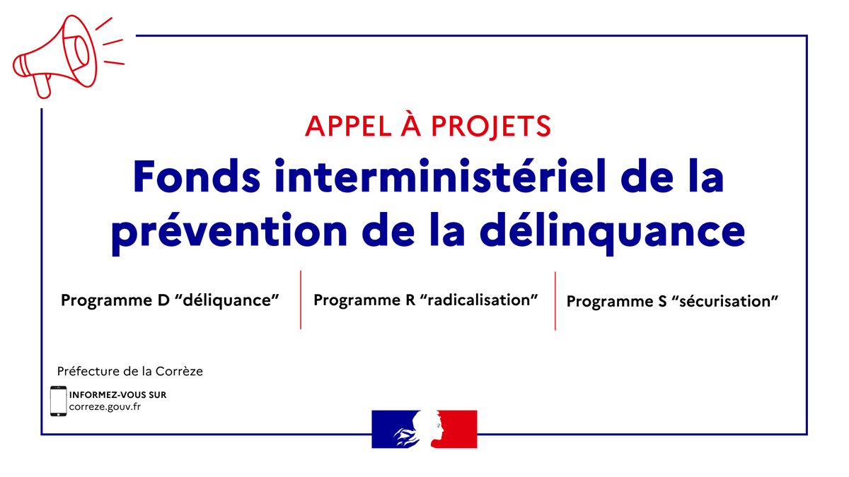 Image de Préfet de la Corrèze - #FIPD | 📢 Appel à projets sur le Fonds interministériel de prévention à la délinquance. 

La préfec