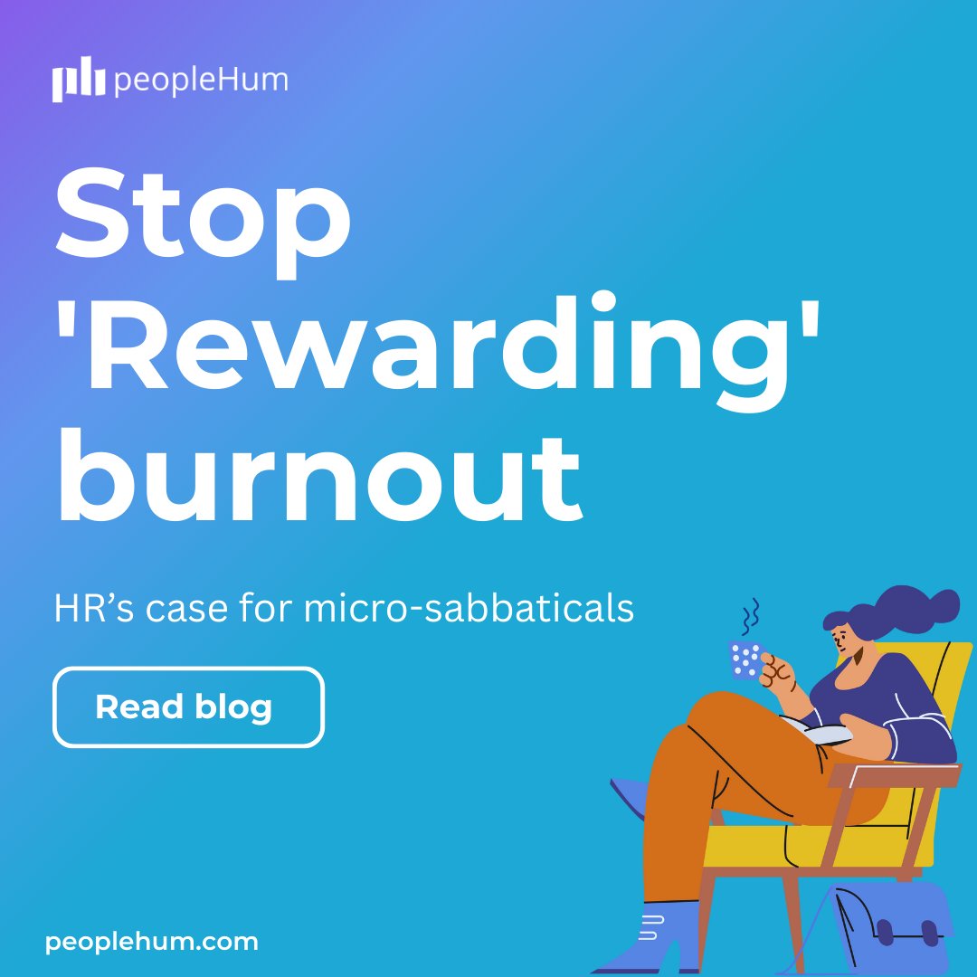 PeopleHum's tweet photo. If your culture rewards burnout, don’t be shocked when people quit.

Pilot micro-sabbaticals as a real recovery lever not a perk. 
Protect performance without burning humans.

Read the full blog: https://t.co/9yAshGNuKF

#WinningWednesday #TVHA2025xDMD #zonauang️ #JENO https://t.co/KXcJWrXnOZ