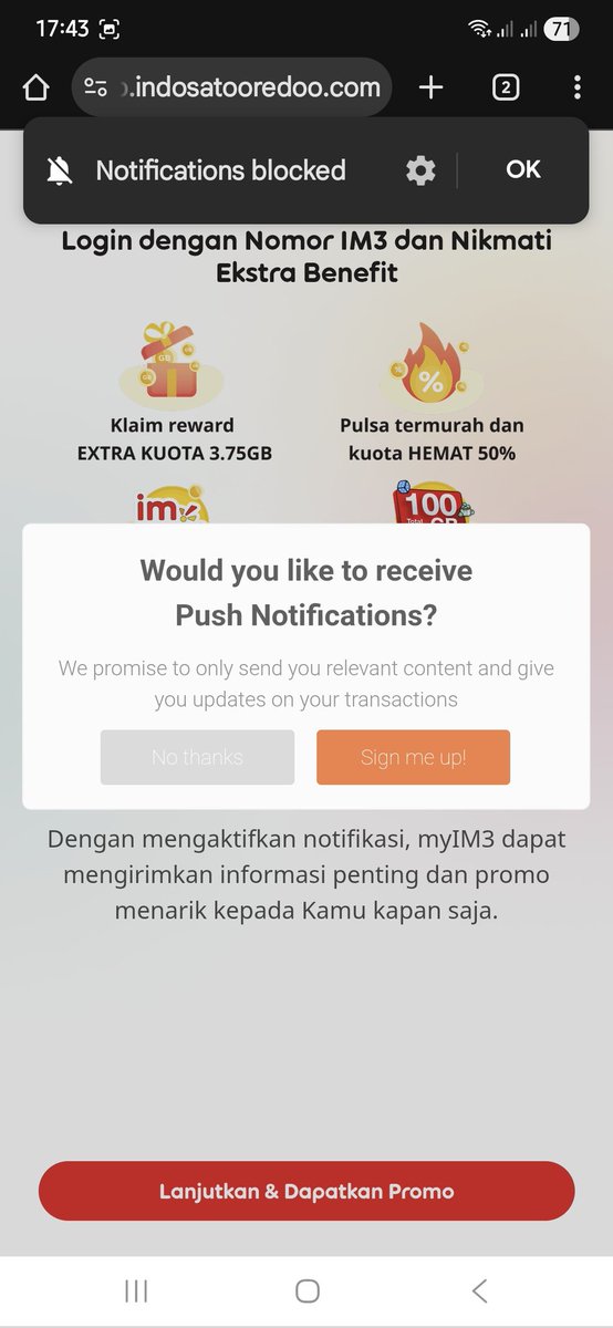 rsktiwi's tweet photo. @CareIM3 ini gmn biar pop up ga muncul2 lagi. Sumpah ganggu banget. Lagi ngegame muncul, lg streaming muncul, lg scrolling muncul. Pilih cancel malah masuk ke chrome https://t.co/xoZjlhtYtn