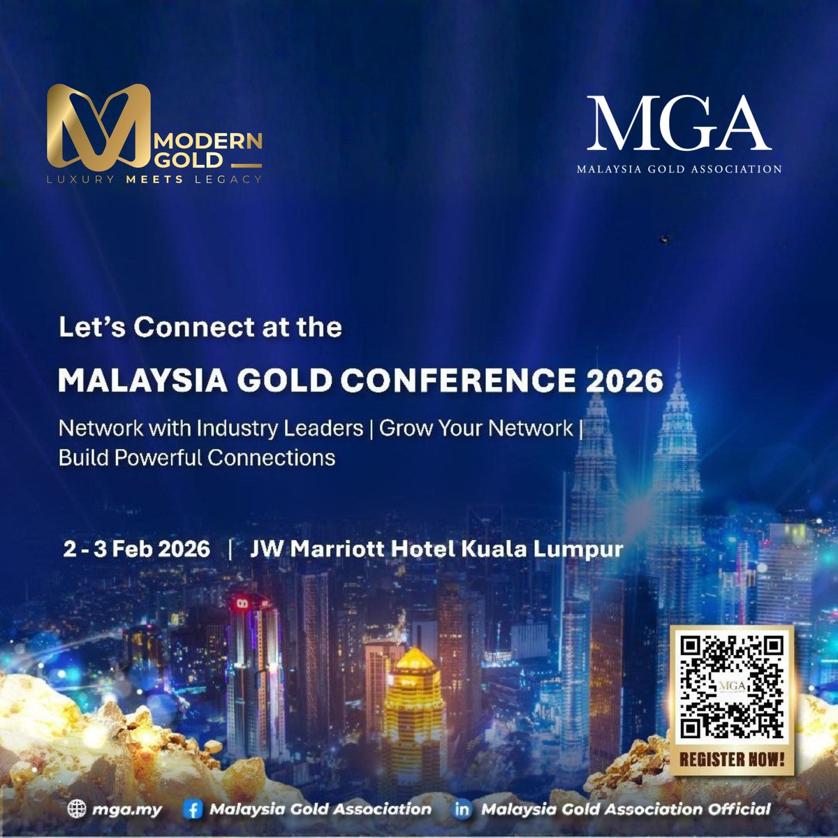 moderngold_uae's tweet photo. We’re pleased to participate in the #MalaysiaGoldConference2026, the flagship global precious metals conference.
📅 2–3 Feb 2026 | 📍 Kuala Lumpur
Conversations on physical gold, global gold bullion, and rising demand for gold bars UAE.
#ModernGold #MGC2026 #PreciousMetals https://t.co/gwYLhUj2XJ