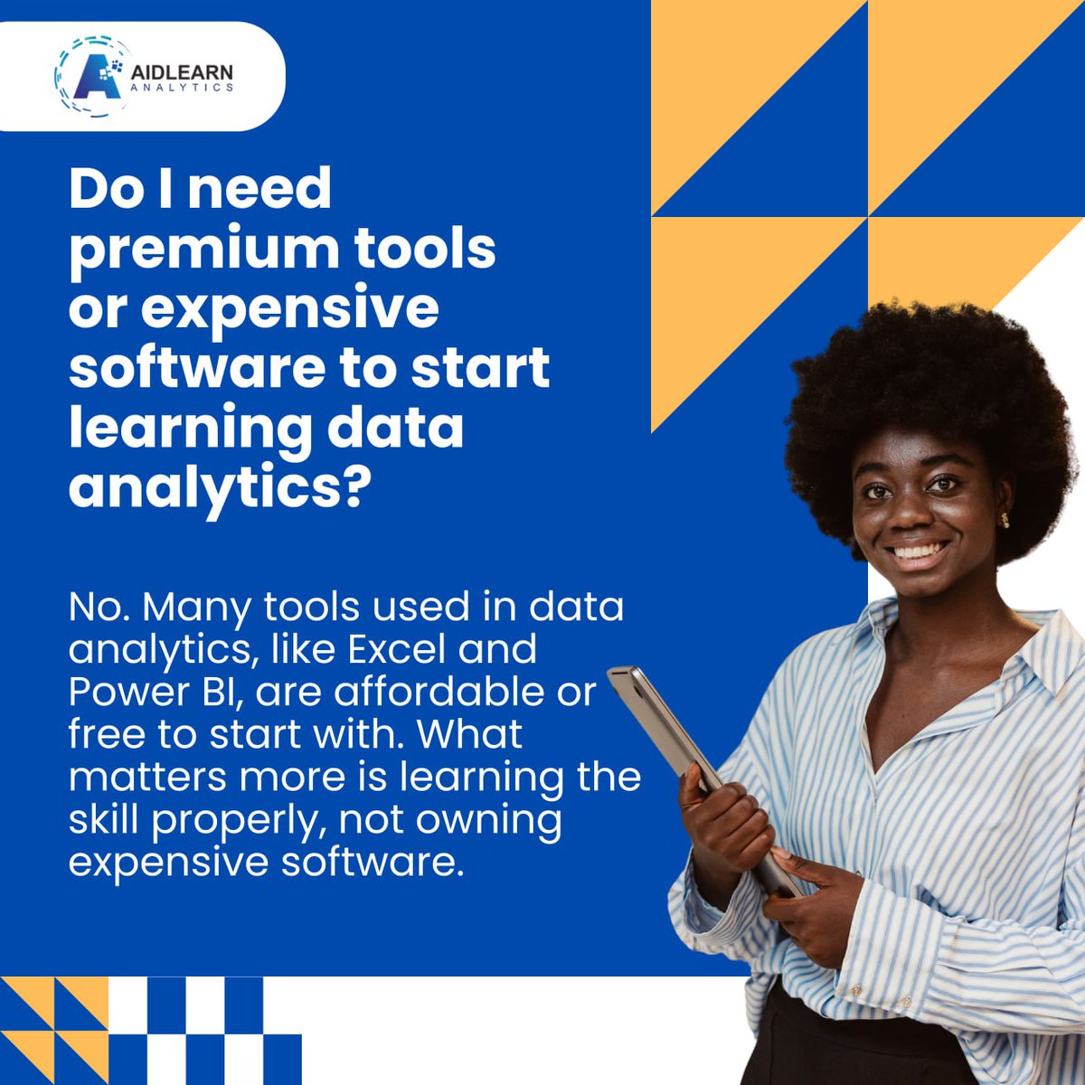 AidlearnA's tweet photo. You don’t need a ₦2M setup to start a data career.

Waiting for premium tools is how many people stay stuck, while others move ahead with basic laptops.

Data analytics is skill, not luxury. Excel and Power BI are enough to start.

⏳ Reg ends Feb 28
🔗 https://t.co/KX1zfvA2AV https://t.co/HZcEDKkIEF