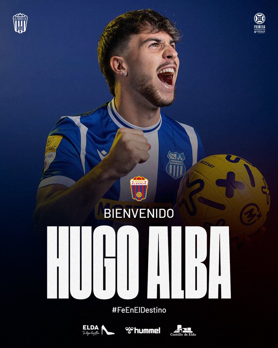 CD_Eldense's tweet image. 📯 𝗢𝗙𝗜𝗖𝗜𝗔𝗟 | Hugo Alba, nuevo jugador del #CDEldense 🔵🔴

🫣 Instinto goleador, inteligencia en el área y liderazgo. 28 goles como capitán del Barça juvenil campeón del triplete 🚀

🏟️ ¡Bienvenido a casa, @hugoalbaa9! 👏🏻😄

🔗 cdeldense.es/noticias/hugo-…
